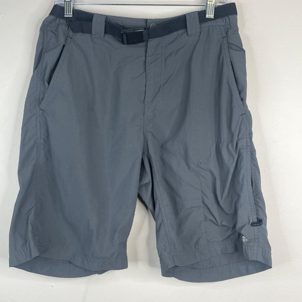Columbia Omni-shade Shorts Mens Gray 32W 10L Cargo Hiking Camping SPF Zip Pocket